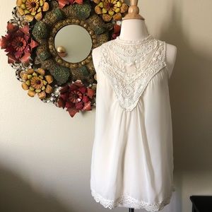 🔴 Nine West Vintage Collection Sheer Lace Top